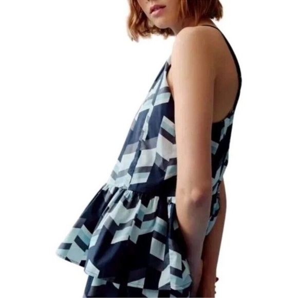 Anthropologie Peter Som Nikola Flounced Cami Top Blue - Picture 3 of 8